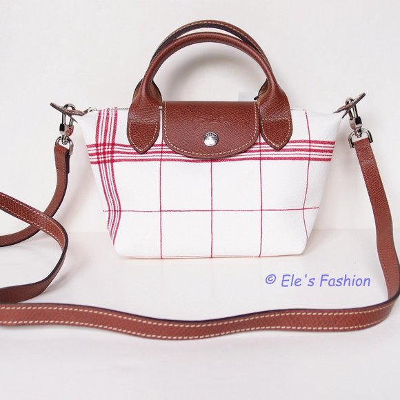 ❤️ NWT LONGCHAMP Le Pliage XS Canvas Crossbody Satchel Bag Torchon RED AUTHENTIC - Picture 7 of 16